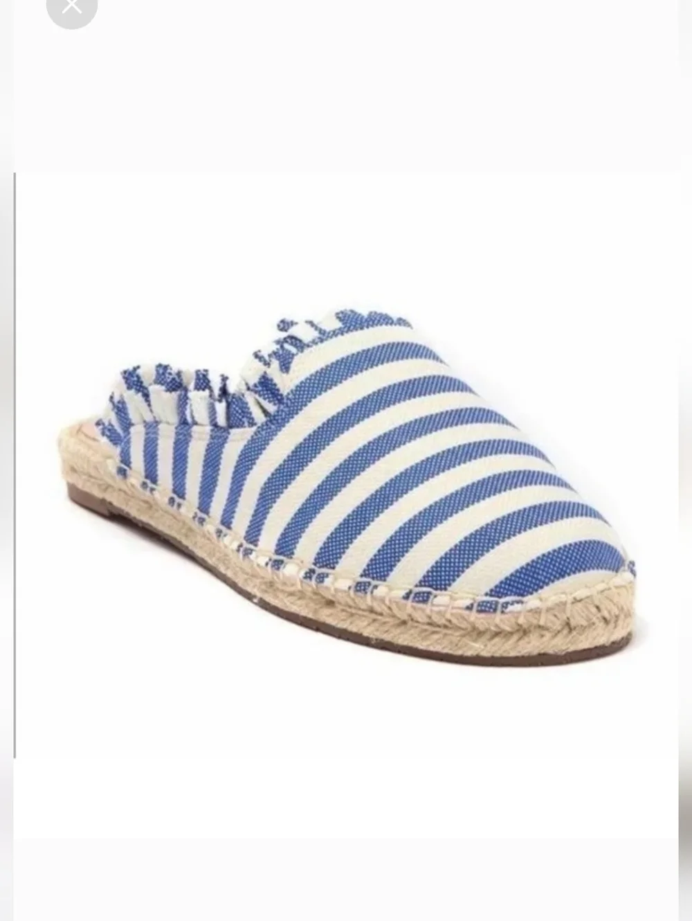 Kate Spade Laila striped canvas espadrille mules, Sz 7.5
